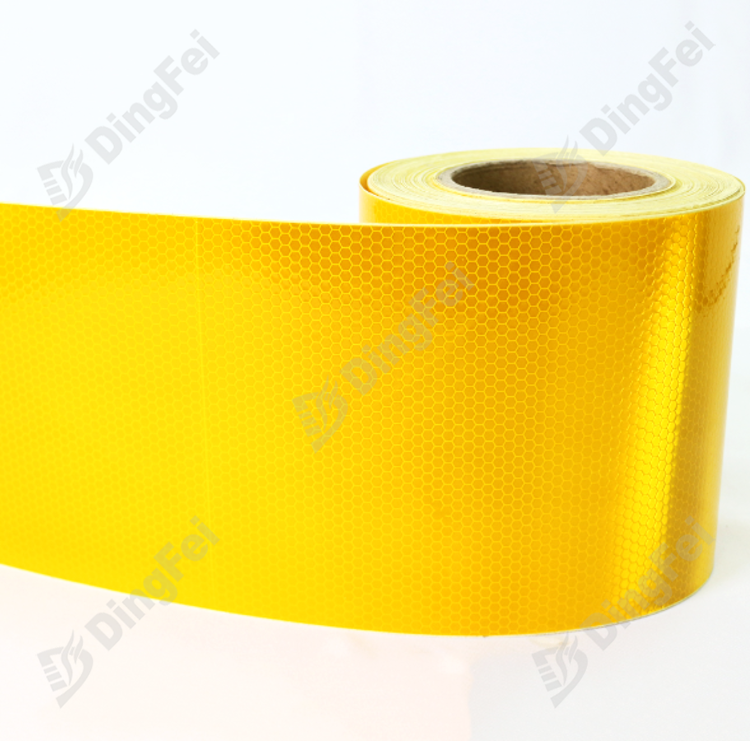 Yellow Reflective Honeycomb PVC Vinyl Sheeting - 